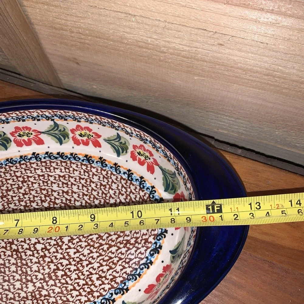 Polish Pottery Oval Serving Dish Handmade by Zaklady Boleslawiec 13